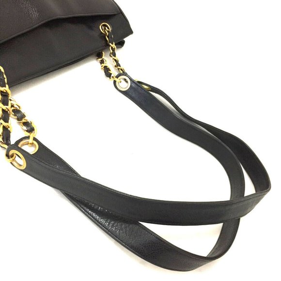 CHANEL CC Logo Caviar Skin Chain Shoulder Tote Bag - Picture 4 of 12